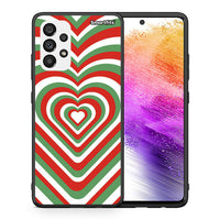 Thumbnail for Θήκη Samsung A73 5G Christmas Hearts από τη Smartfits με σχέδιο στο πίσω μέρος και μαύρο περίβλημα | Samsung A73 5G Christmas Hearts case with colorful back and black bezels