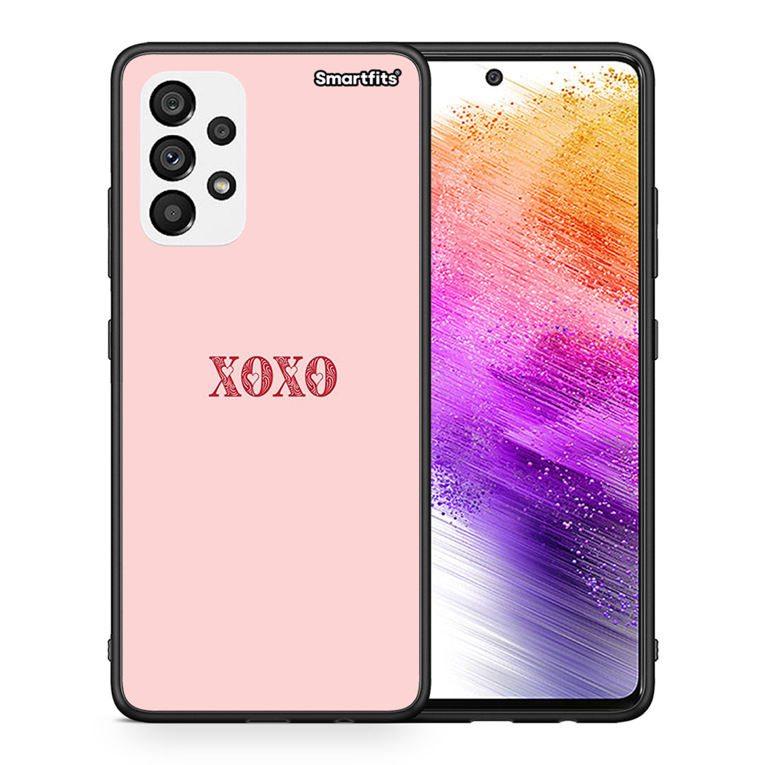 Θήκη Samsung A73 5G XOXO Love από τη Smartfits με σχέδιο στο πίσω μέρος και μαύρο περίβλημα | Samsung A73 5G XOXO Love case with colorful back and black bezels