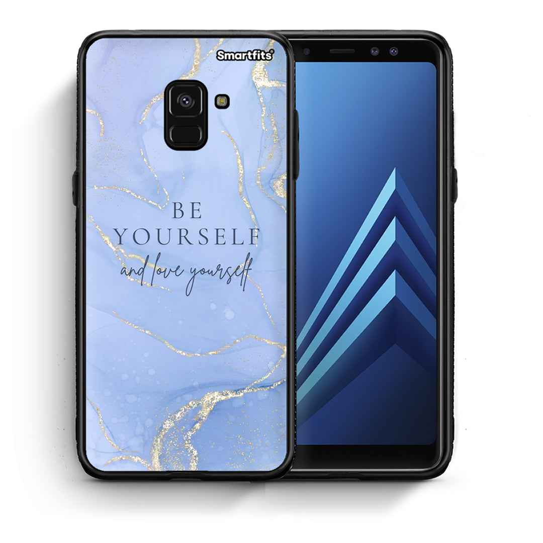 Θήκη Samsung A8 Be Yourself από τη Smartfits με σχέδιο στο πίσω μέρος και μαύρο περίβλημα | Samsung A8 Be Yourself case with colorful back and black bezels