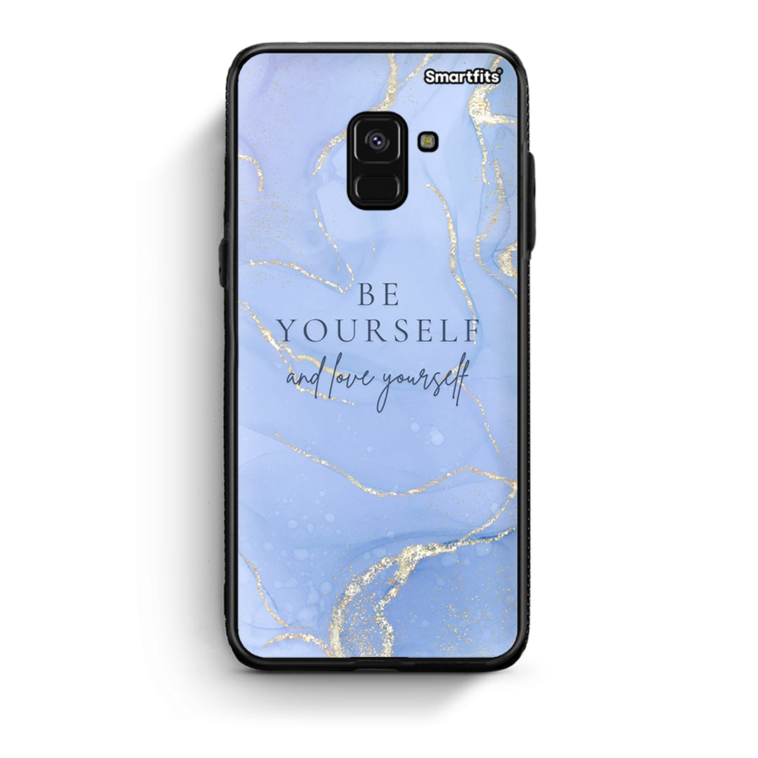 Samsung A8 Be Yourself θήκη από τη Smartfits με σχέδιο στο πίσω μέρος και μαύρο περίβλημα | Smartphone case with colorful back and black bezels by Smartfits