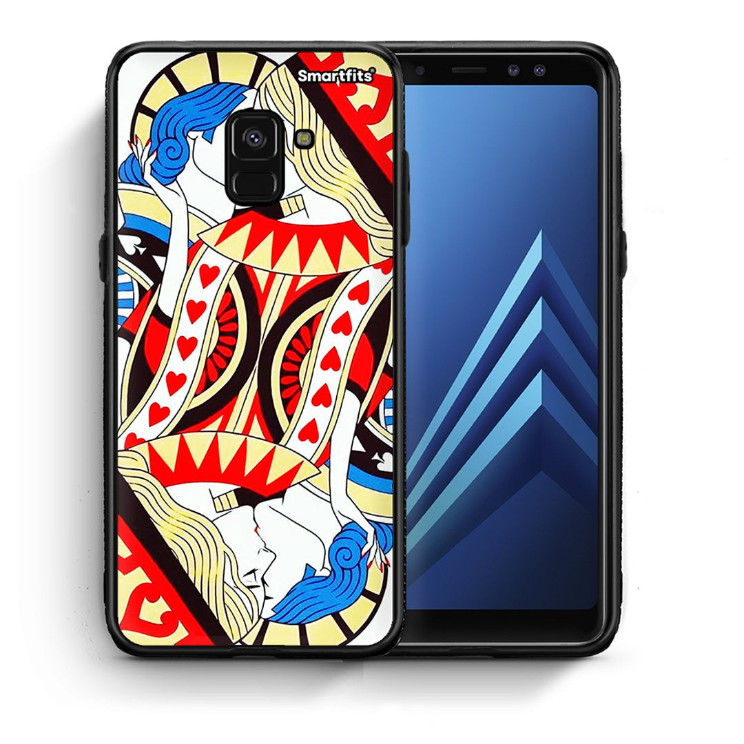 Θήκη Samsung A8 Card Love από τη Smartfits με σχέδιο στο πίσω μέρος και μαύρο περίβλημα | Samsung A8 Card Love case with colorful back and black bezels