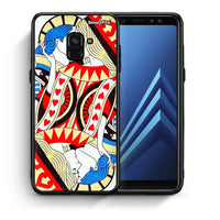 Thumbnail for Θήκη Samsung A8 Card Love από τη Smartfits με σχέδιο στο πίσω μέρος και μαύρο περίβλημα | Samsung A8 Card Love case with colorful back and black bezels