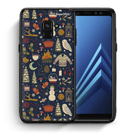 Thumbnail for Θήκη Samsung A8 Christmas Elements από τη Smartfits με σχέδιο στο πίσω μέρος και μαύρο περίβλημα | Samsung A8 Christmas Elements case with colorful back and black bezels