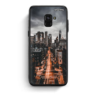 Thumbnail for Samsung A8 City Lights θήκη από τη Smartfits με σχέδιο στο πίσω μέρος και μαύρο περίβλημα | Smartphone case with colorful back and black bezels by Smartfits