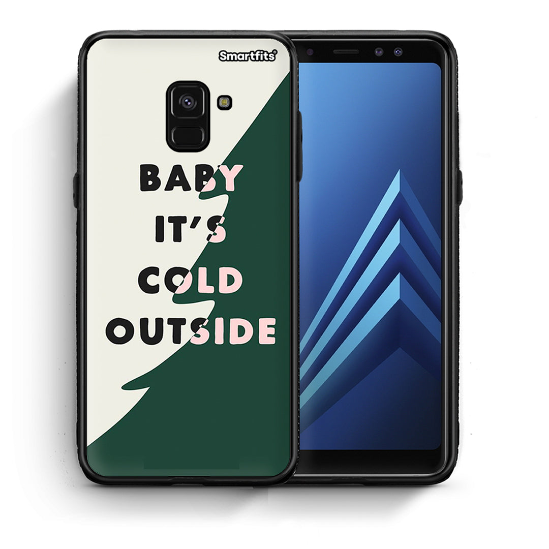 Θήκη Samsung A8 Cold Outside από τη Smartfits με σχέδιο στο πίσω μέρος και μαύρο περίβλημα | Samsung A8 Cold Outside case with colorful back and black bezels