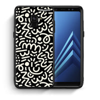 Thumbnail for Θήκη Samsung A8 Doodle Art από τη Smartfits με σχέδιο στο πίσω μέρος και μαύρο περίβλημα | Samsung A8 Doodle Art case with colorful back and black bezels