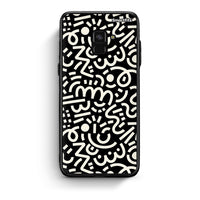 Thumbnail for Samsung A8 Doodle Art Θήκη από τη Smartfits με σχέδιο στο πίσω μέρος και μαύρο περίβλημα | Smartphone case with colorful back and black bezels by Smartfits