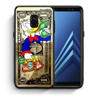 Thumbnail for Θήκη Samsung A8 Duck Money από τη Smartfits με σχέδιο στο πίσω μέρος και μαύρο περίβλημα | Samsung A8 Duck Money case with colorful back and black bezels
