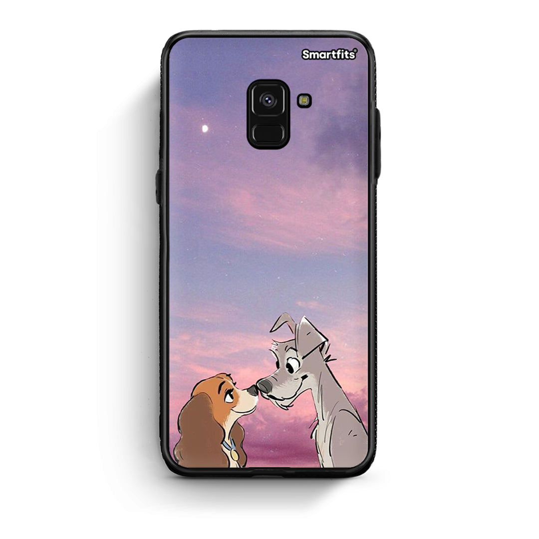 Samsung A8 Lady And Tramp θήκη από τη Smartfits με σχέδιο στο πίσω μέρος και μαύρο περίβλημα | Smartphone case with colorful back and black bezels by Smartfits