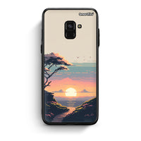 Thumbnail for Samsung A8 Pixel Sunset Θήκη από τη Smartfits με σχέδιο στο πίσω μέρος και μαύρο περίβλημα | Smartphone case with colorful back and black bezels by Smartfits