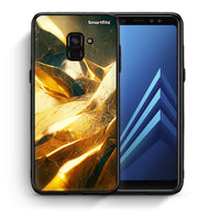Thumbnail for Θήκη Samsung A8 Real Gold από τη Smartfits με σχέδιο στο πίσω μέρος και μαύρο περίβλημα | Samsung A8 Real Gold case with colorful back and black bezels