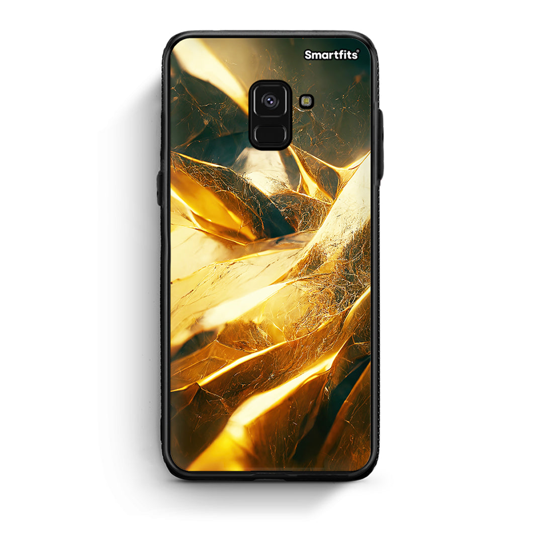Samsung A8 Real Gold θήκη από τη Smartfits με σχέδιο στο πίσω μέρος και μαύρο περίβλημα | Smartphone case with colorful back and black bezels by Smartfits