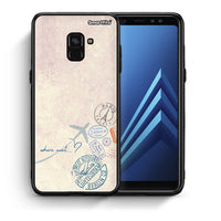 Thumbnail for Θήκη Samsung A8 Where Next από τη Smartfits με σχέδιο στο πίσω μέρος και μαύρο περίβλημα | Samsung A8 Where Next case with colorful back and black bezels