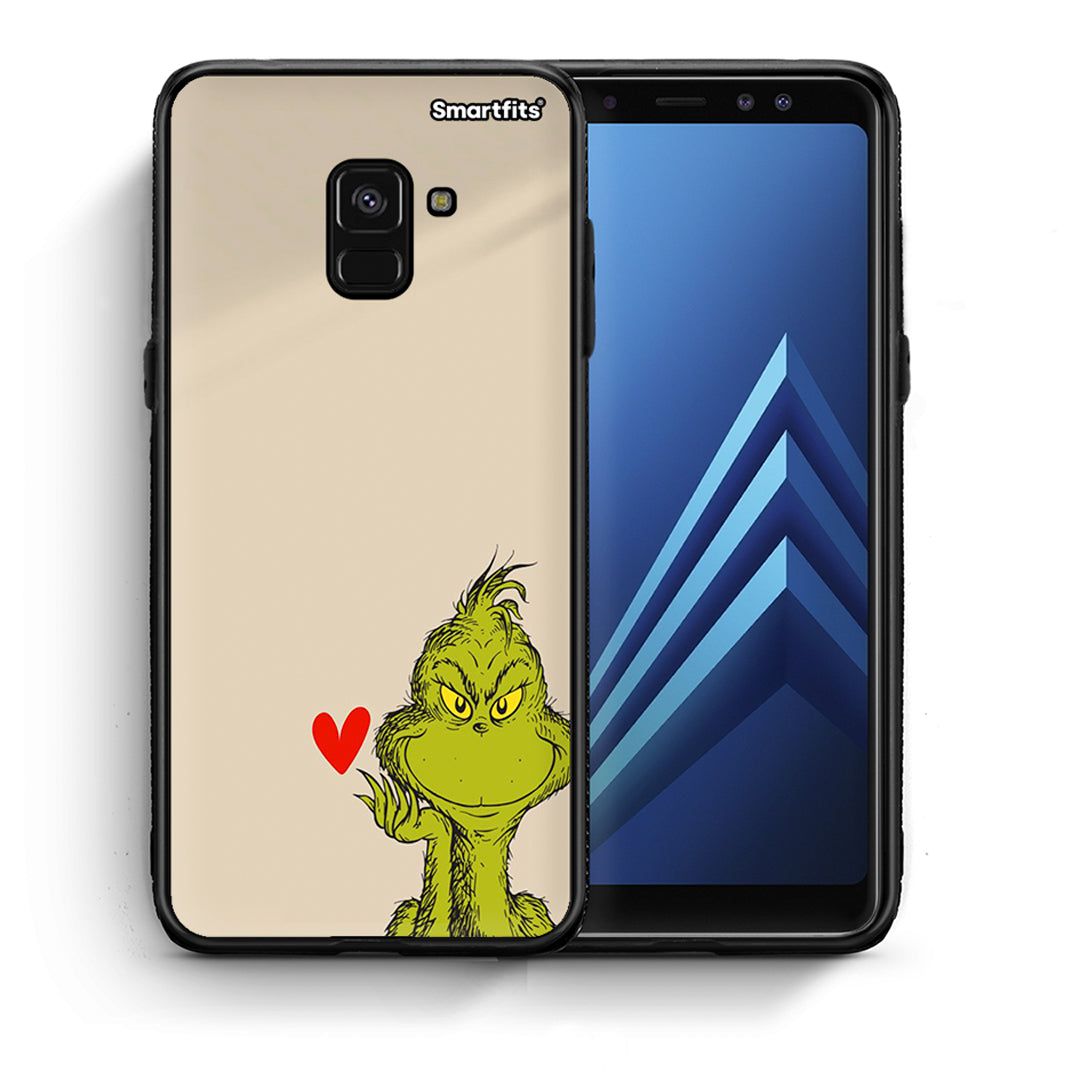 Θήκη Samsung A8 Xmas Grinch από τη Smartfits με σχέδιο στο πίσω μέρος και μαύρο περίβλημα | Samsung A8 Xmas Grinch case with colorful back and black bezels