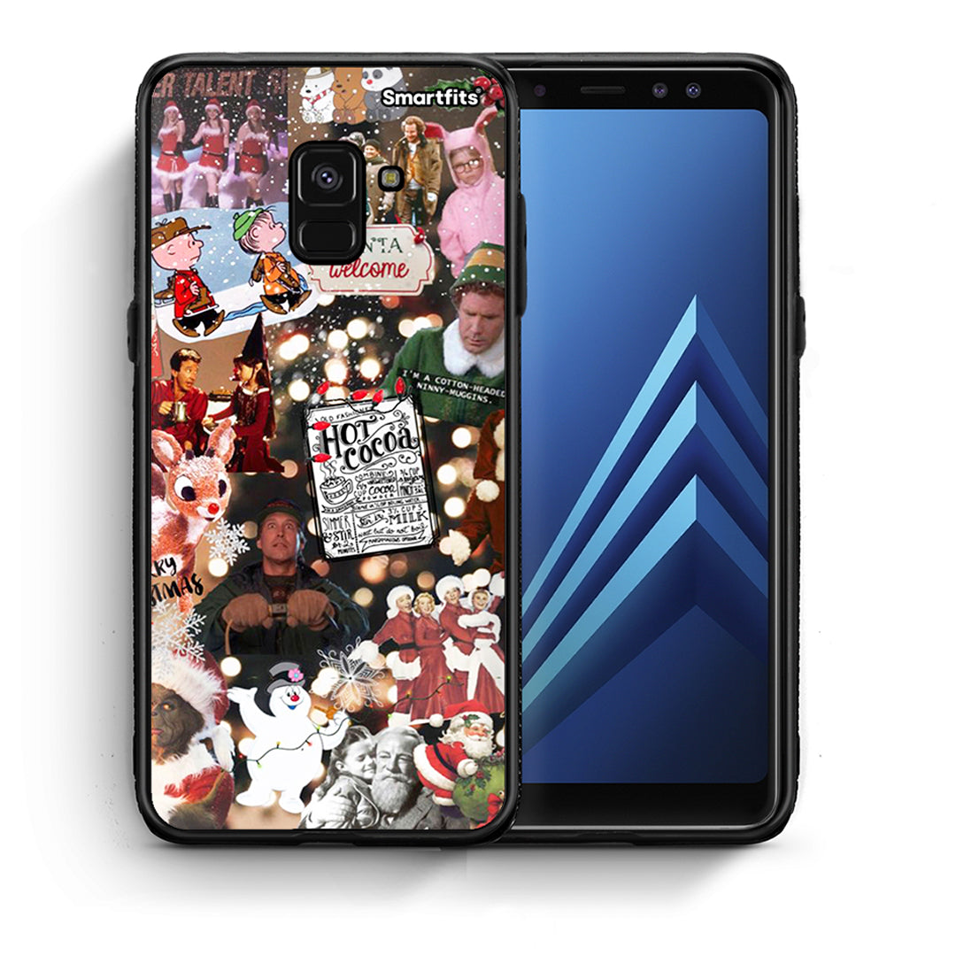 Θήκη Samsung A8 Xmas Movies από τη Smartfits με σχέδιο στο πίσω μέρος και μαύρο περίβλημα | Samsung A8 Xmas Movies case with colorful back and black bezels