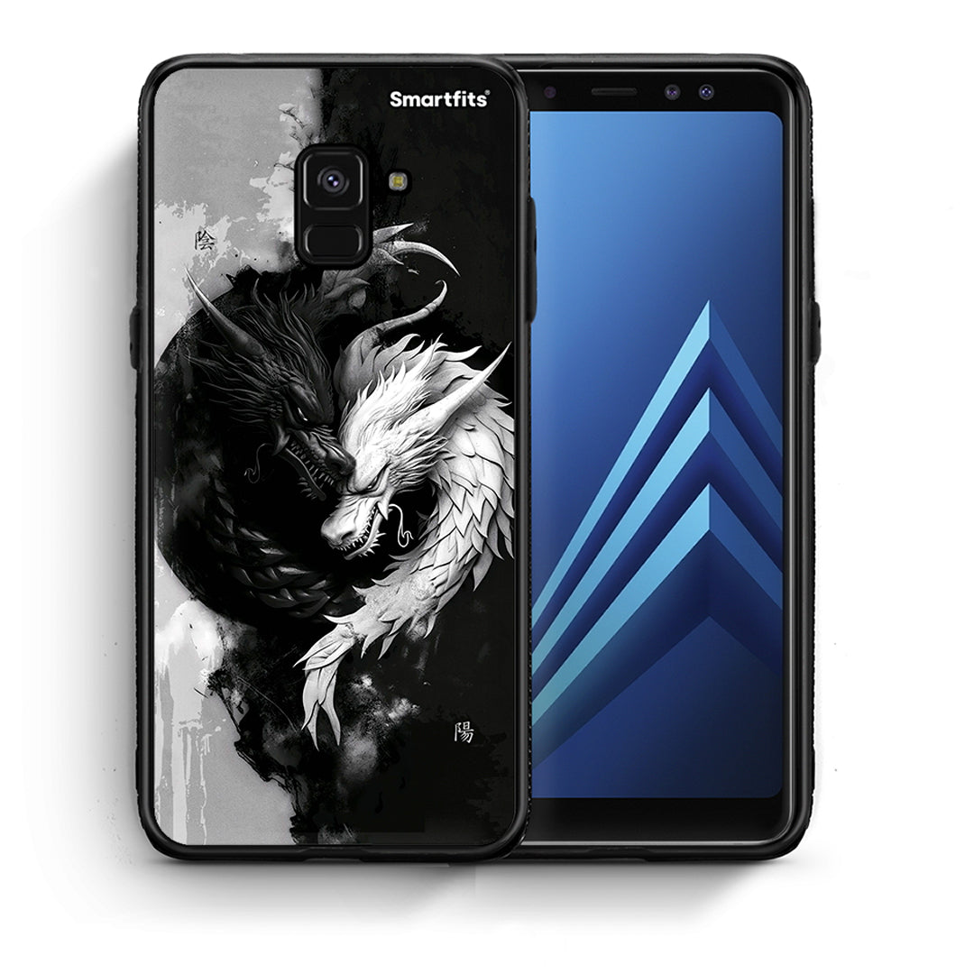 Θήκη Samsung A8 Yin Yang από τη Smartfits με σχέδιο στο πίσω μέρος και μαύρο περίβλημα | Samsung A8 Yin Yang case with colorful back and black bezels