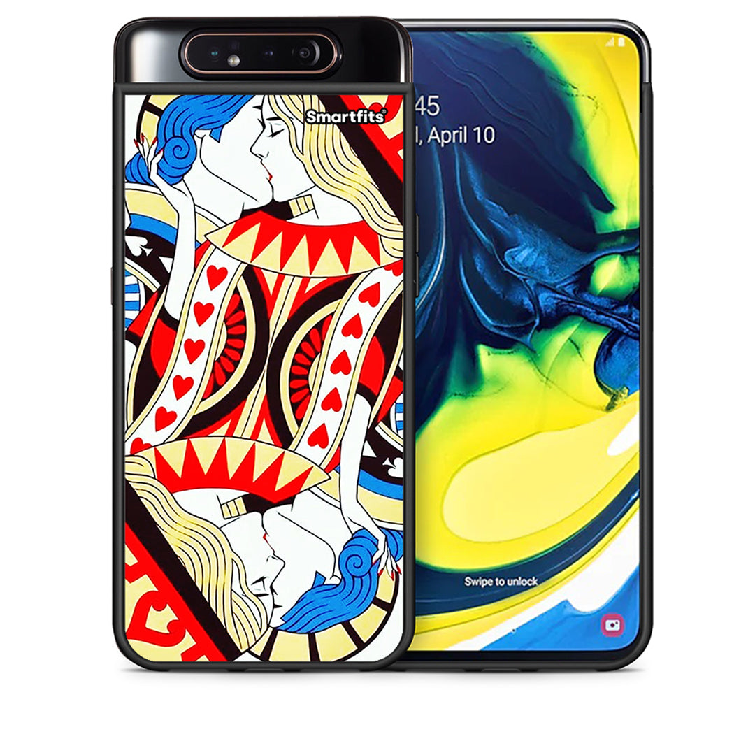 Θήκη Samsung A80 Card Love από τη Smartfits με σχέδιο στο πίσω μέρος και μαύρο περίβλημα | Samsung A80 Card Love case with colorful back and black bezels