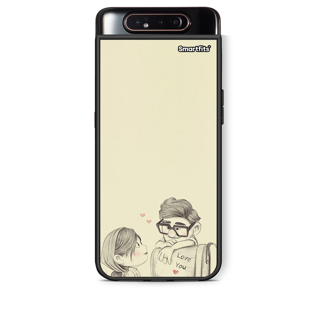 Samsung A80 Carl And Ellie θήκη από τη Smartfits με σχέδιο στο πίσω μέρος και μαύρο περίβλημα | Smartphone case with colorful back and black bezels by Smartfits