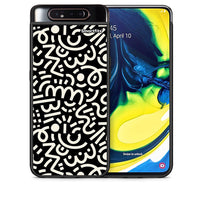 Thumbnail for Θήκη Samsung A80 Doodle Art από τη Smartfits με σχέδιο στο πίσω μέρος και μαύρο περίβλημα | Samsung A80 Doodle Art case with colorful back and black bezels