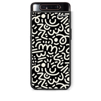 Thumbnail for Samsung A80 Doodle Art Θήκη από τη Smartfits με σχέδιο στο πίσω μέρος και μαύρο περίβλημα | Smartphone case with colorful back and black bezels by Smartfits