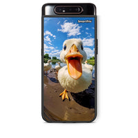 Thumbnail for Samsung A80 Duck Face θήκη από τη Smartfits με σχέδιο στο πίσω μέρος και μαύρο περίβλημα | Smartphone case with colorful back and black bezels by Smartfits