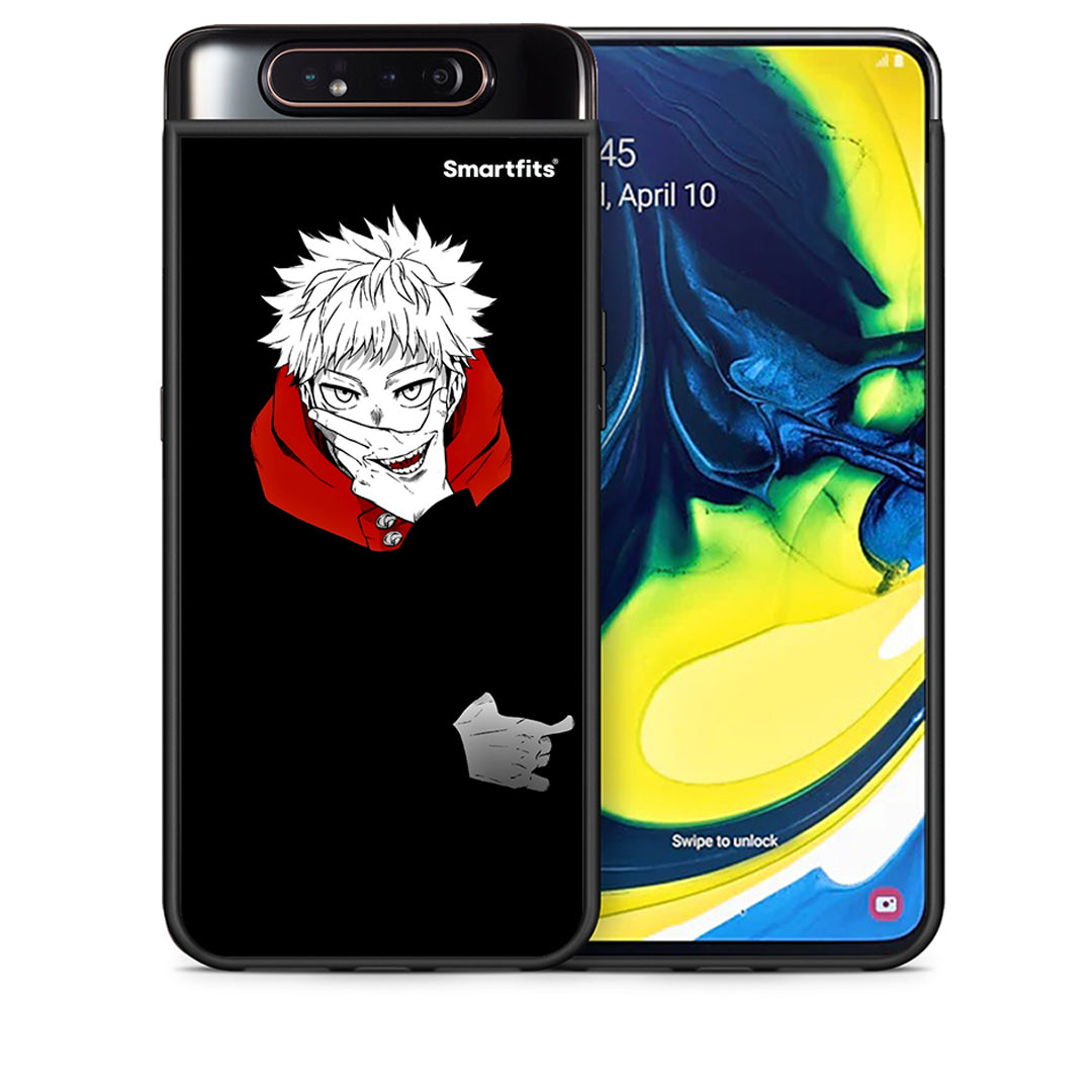 Θήκη Samsung A80 Itadori Anime από τη Smartfits με σχέδιο στο πίσω μέρος και μαύρο περίβλημα | Samsung A80 Itadori Anime case with colorful back and black bezels