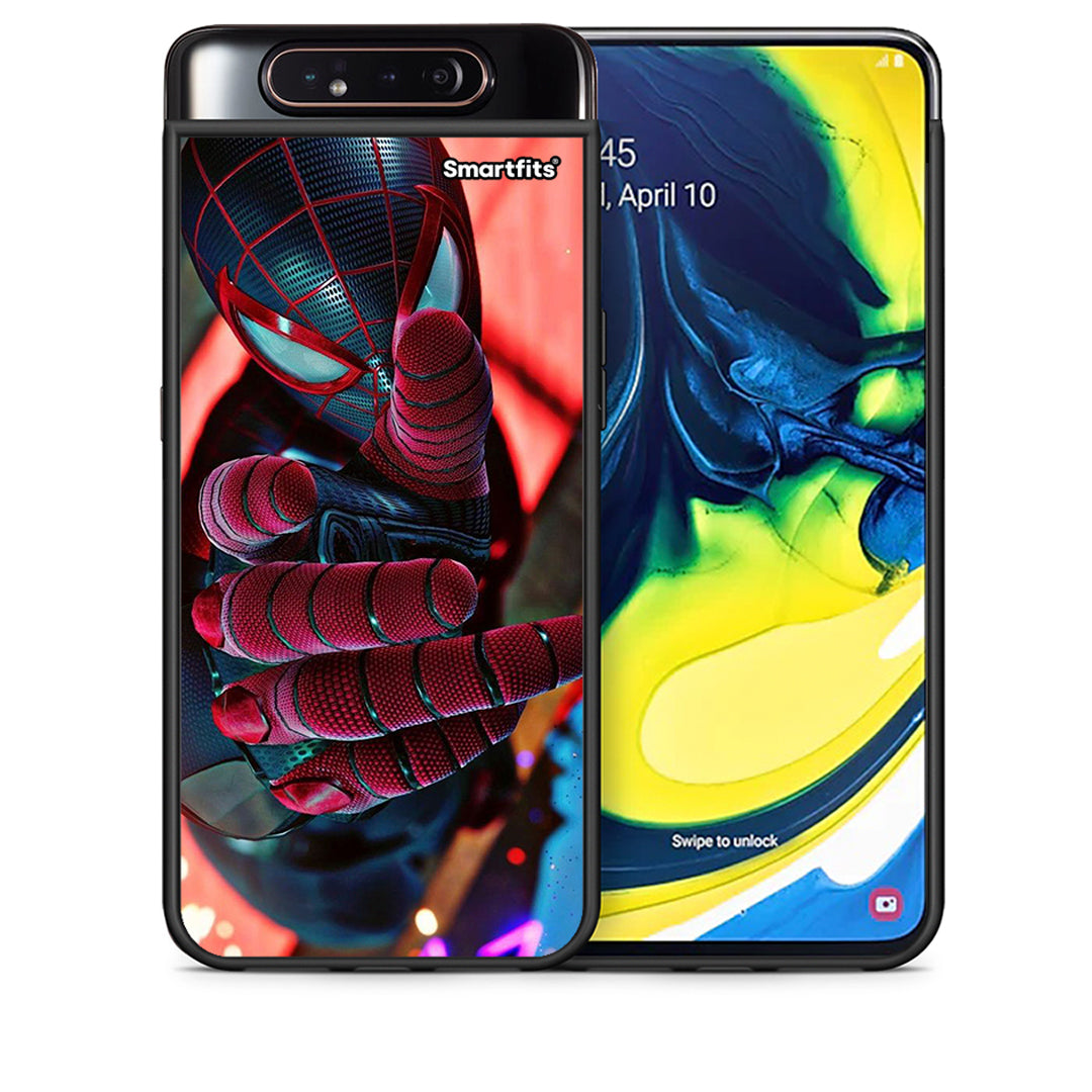 Θήκη Samsung A80 Spider Hand από τη Smartfits με σχέδιο στο πίσω μέρος και μαύρο περίβλημα | Samsung A80 Spider Hand case with colorful back and black bezels