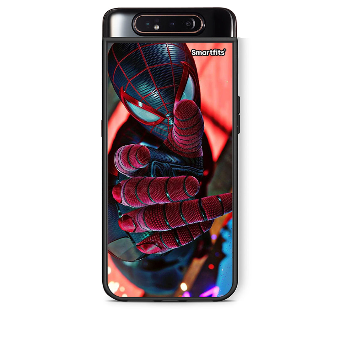 Samsung A80 Spider Hand Θήκη από τη Smartfits με σχέδιο στο πίσω μέρος και μαύρο περίβλημα | Smartphone case with colorful back and black bezels by Smartfits