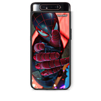 Thumbnail for Samsung A80 Spider Hand Θήκη από τη Smartfits με σχέδιο στο πίσω μέρος και μαύρο περίβλημα | Smartphone case with colorful back and black bezels by Smartfits
