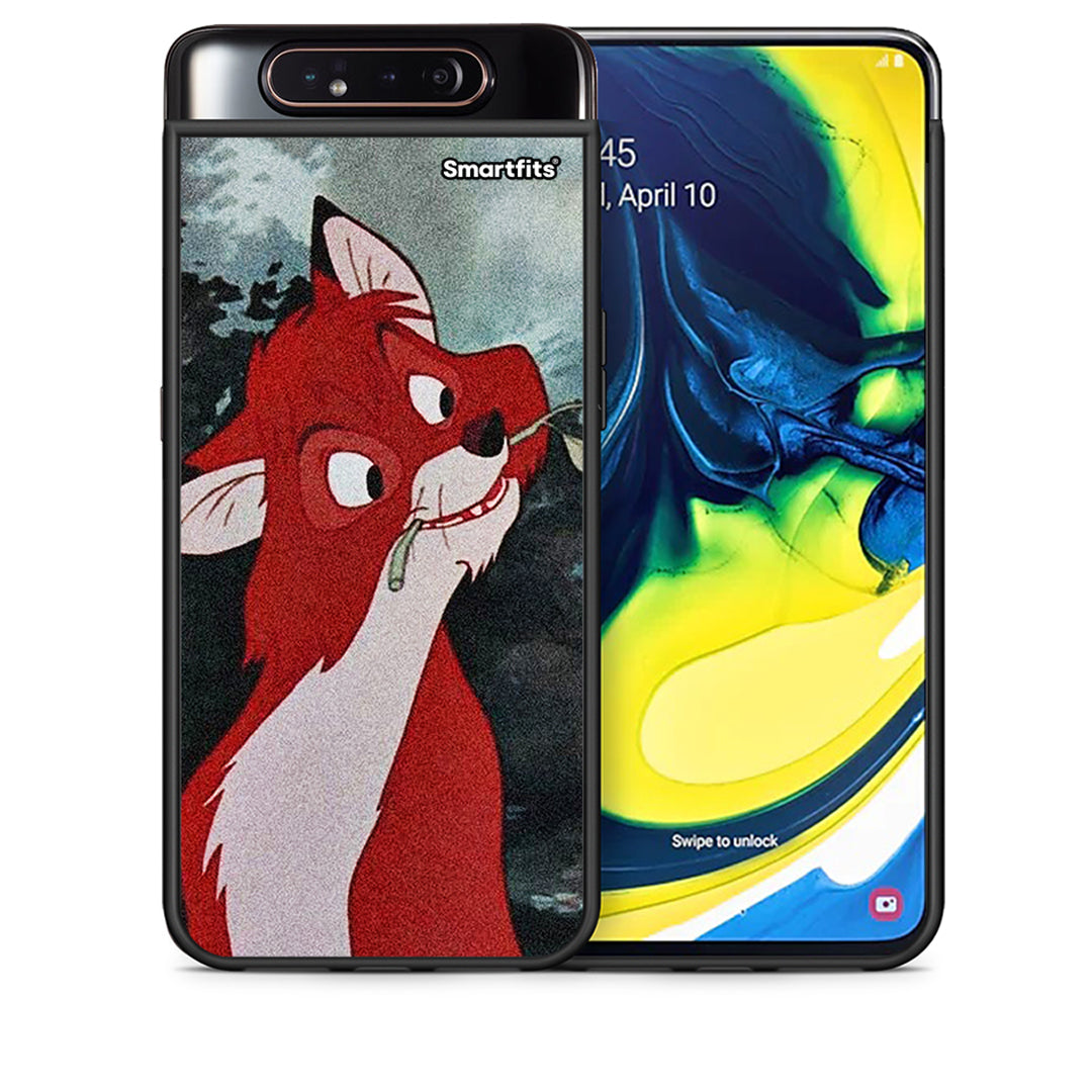 Θήκη Samsung A80 Tod And Vixey Love 1 από τη Smartfits με σχέδιο στο πίσω μέρος και μαύρο περίβλημα | Samsung A80 Tod And Vixey Love 1 case with colorful back and black bezels