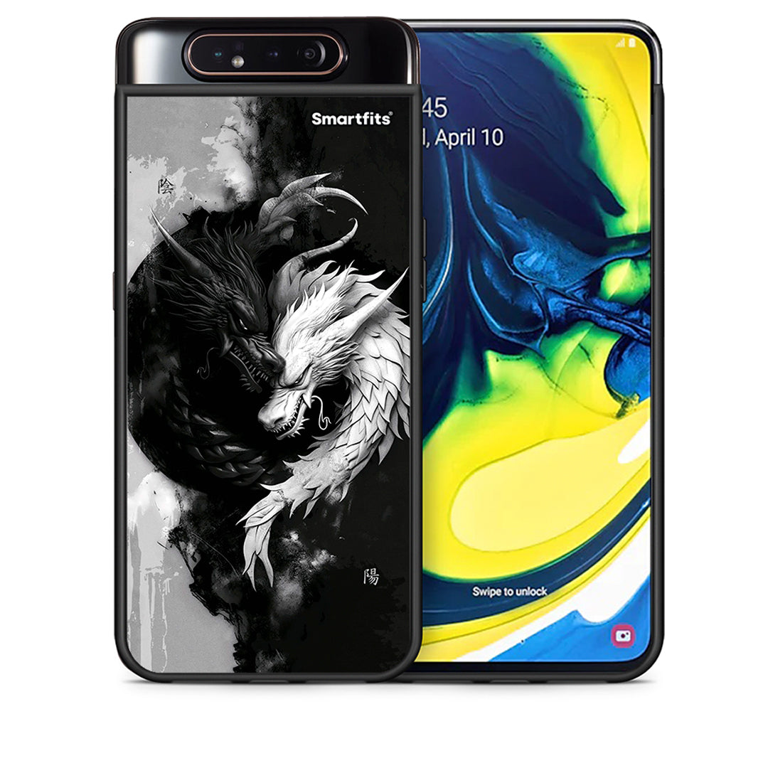 Θήκη Samsung A80 Yin Yang από τη Smartfits με σχέδιο στο πίσω μέρος και μαύρο περίβλημα | Samsung A80 Yin Yang case with colorful back and black bezels