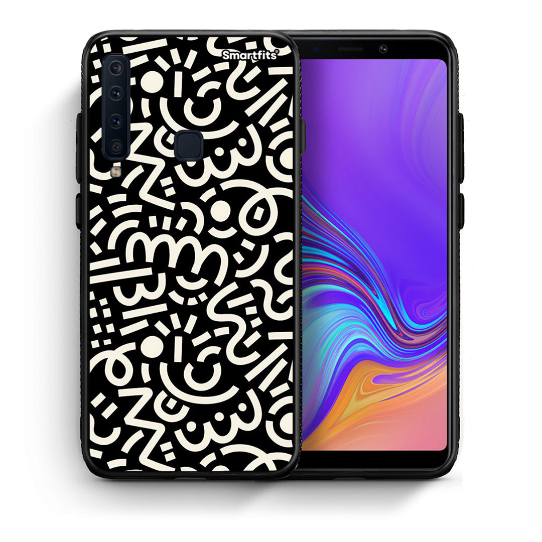 Θήκη Samsung A9 Doodle Art από τη Smartfits με σχέδιο στο πίσω μέρος και μαύρο περίβλημα | Samsung A9 Doodle Art case with colorful back and black bezels