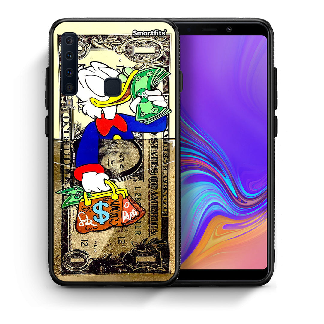 Θήκη Samsung A9 Duck Money από τη Smartfits με σχέδιο στο πίσω μέρος και μαύρο περίβλημα | Samsung A9 Duck Money case with colorful back and black bezels