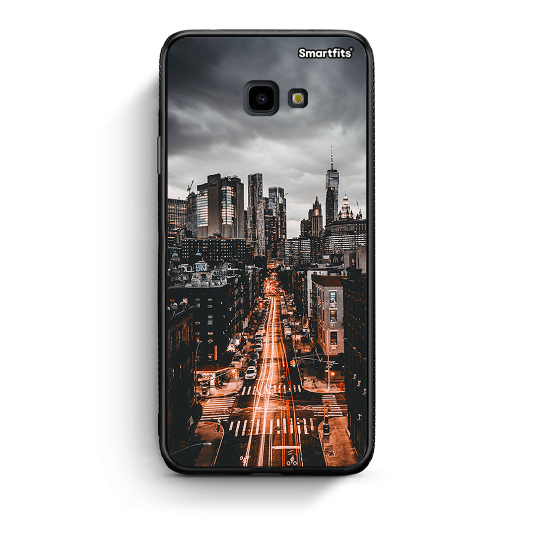 Samsung J4 Plus City Lights θήκη από τη Smartfits με σχέδιο στο πίσω μέρος και μαύρο περίβλημα | Smartphone case with colorful back and black bezels by Smartfits