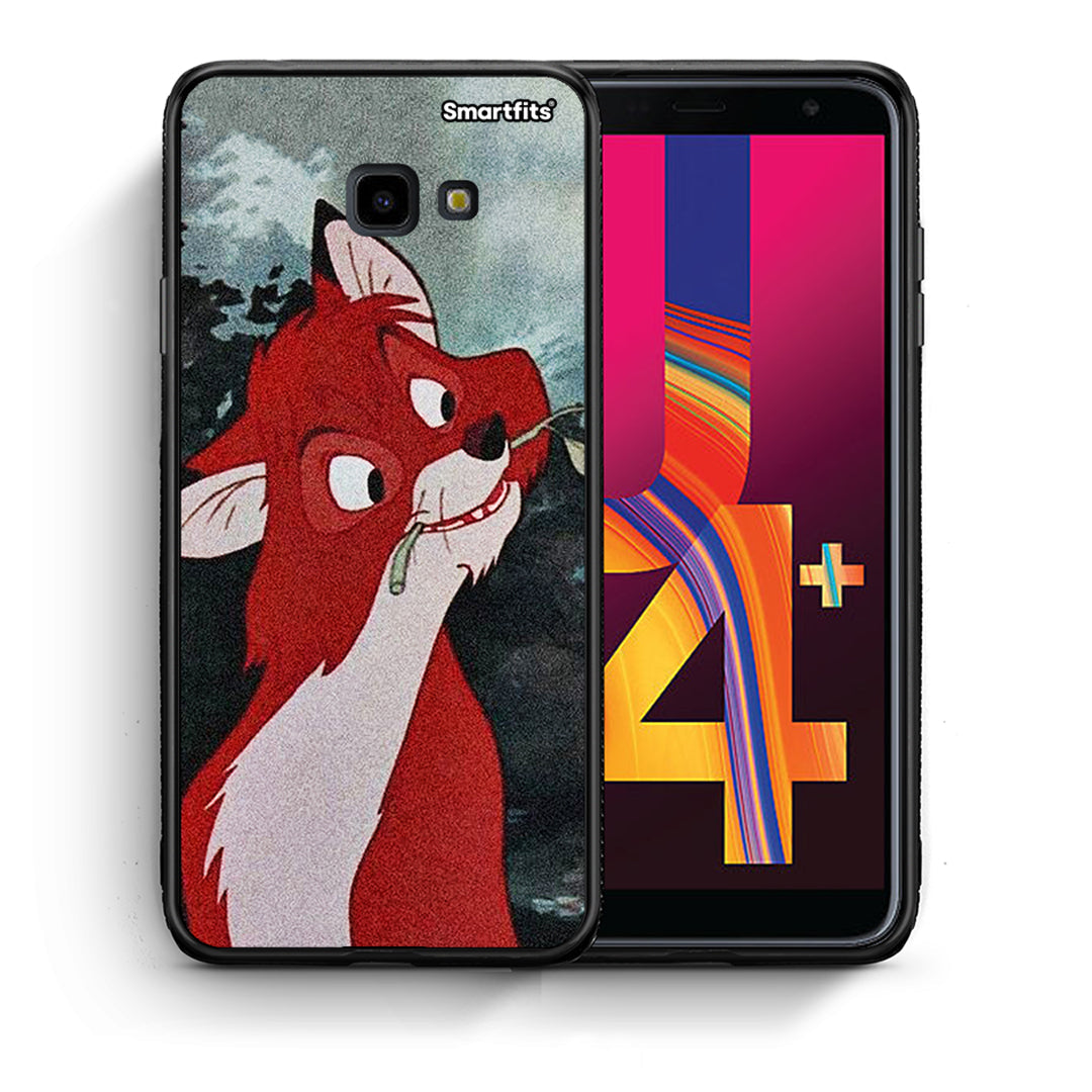 Θήκη Samsung J4 Plus Tod And Vixey Love 1 από τη Smartfits με σχέδιο στο πίσω μέρος και μαύρο περίβλημα | Samsung J4 Plus Tod And Vixey Love 1 case with colorful back and black bezels