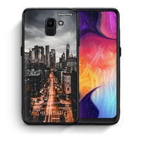 Thumbnail for Θήκη Samsung J6 City Lights από τη Smartfits με σχέδιο στο πίσω μέρος και μαύρο περίβλημα | Samsung J6 City Lights case with colorful back and black bezels