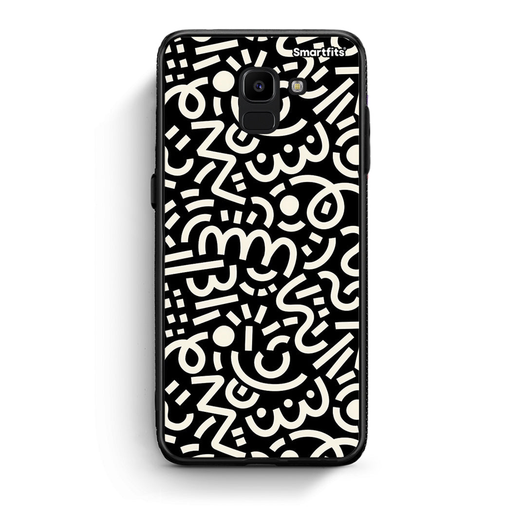 samsung J6 Doodle Art Θήκη από τη Smartfits με σχέδιο στο πίσω μέρος και μαύρο περίβλημα | Smartphone case with colorful back and black bezels by Smartfits