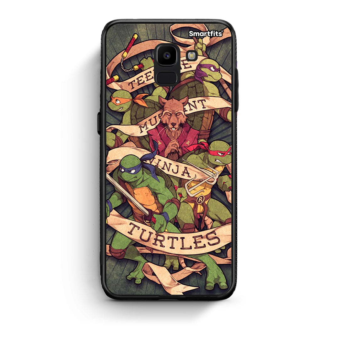 samsung J6 Ninja Turtles θήκη από τη Smartfits με σχέδιο στο πίσω μέρος και μαύρο περίβλημα | Smartphone case with colorful back and black bezels by Smartfits