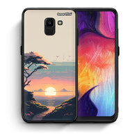 Thumbnail for Θήκη Samsung J6 Pixel Sunset από τη Smartfits με σχέδιο στο πίσω μέρος και μαύρο περίβλημα | Samsung J6 Pixel Sunset case with colorful back and black bezels