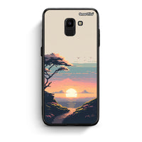 Thumbnail for samsung J6 Pixel Sunset Θήκη από τη Smartfits με σχέδιο στο πίσω μέρος και μαύρο περίβλημα | Smartphone case with colorful back and black bezels by Smartfits