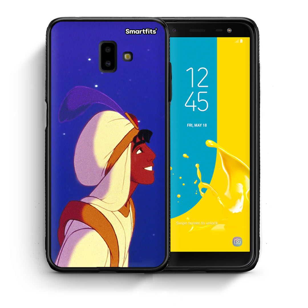 Θήκη Samsung J6+ Alladin And Jasmine Love 1 από τη Smartfits με σχέδιο στο πίσω μέρος και μαύρο περίβλημα | Samsung J6+ Alladin And Jasmine Love 1 case with colorful back and black bezels