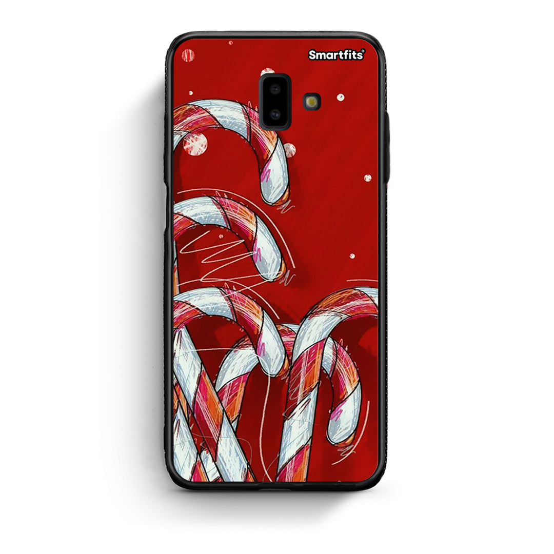 samsung J6+ Candy Cane θήκη από τη Smartfits με σχέδιο στο πίσω μέρος και μαύρο περίβλημα | Smartphone case with colorful back and black bezels by Smartfits