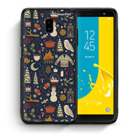 Thumbnail for Θήκη Samsung J6+ Christmas Elements από τη Smartfits με σχέδιο στο πίσω μέρος και μαύρο περίβλημα | Samsung J6+ Christmas Elements case with colorful back and black bezels