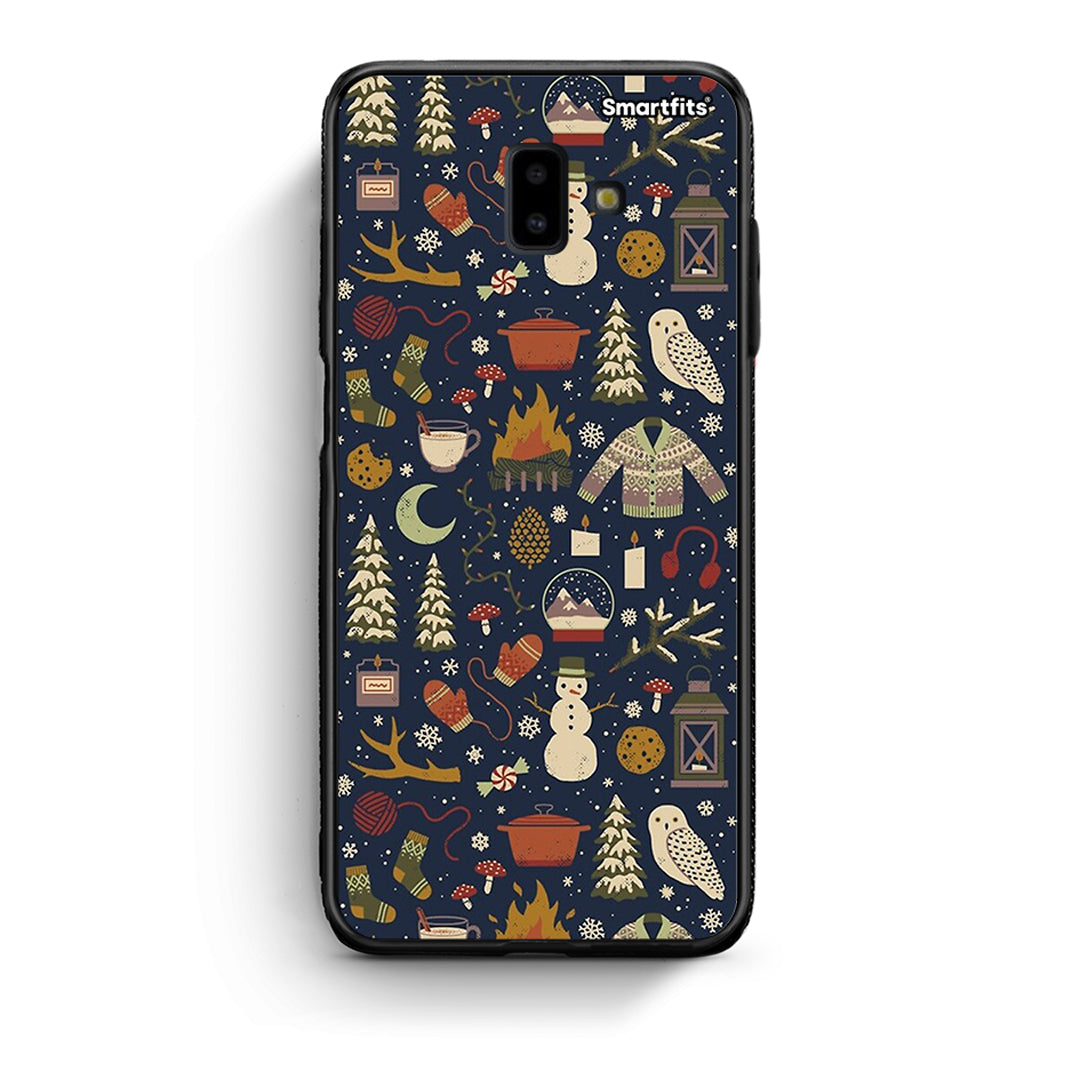 samsung J6+ Christmas Elements θήκη από τη Smartfits με σχέδιο στο πίσω μέρος και μαύρο περίβλημα | Smartphone case with colorful back and black bezels by Smartfits