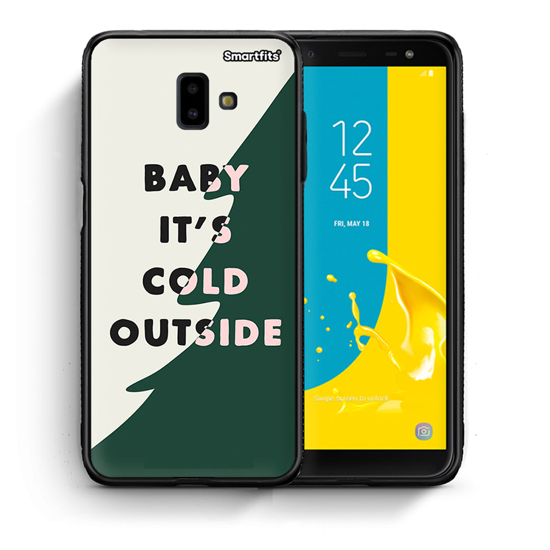 Θήκη Samsung J6+ Cold Outside από τη Smartfits με σχέδιο στο πίσω μέρος και μαύρο περίβλημα | Samsung J6+ Cold Outside case with colorful back and black bezels