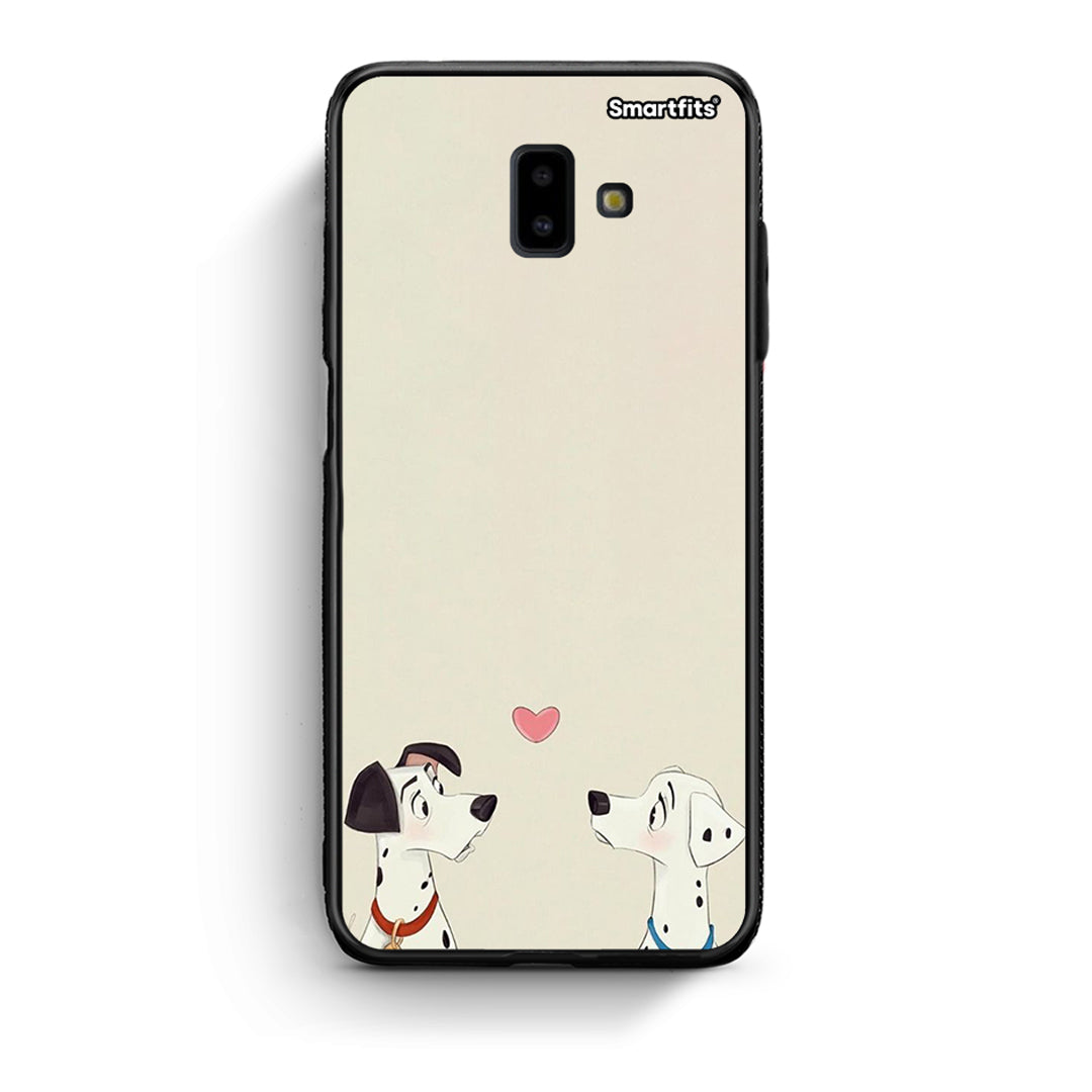 samsung J6+ Dalmatians Love θήκη από τη Smartfits με σχέδιο στο πίσω μέρος και μαύρο περίβλημα | Smartphone case with colorful back and black bezels by Smartfits