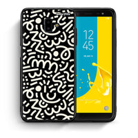 Thumbnail for Θήκη Samsung J6+ Doodle Art από τη Smartfits με σχέδιο στο πίσω μέρος και μαύρο περίβλημα | Samsung J6+ Doodle Art case with colorful back and black bezels