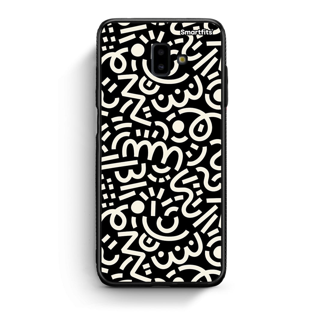 samsung J6+ Doodle Art Θήκη από τη Smartfits με σχέδιο στο πίσω μέρος και μαύρο περίβλημα | Smartphone case with colorful back and black bezels by Smartfits