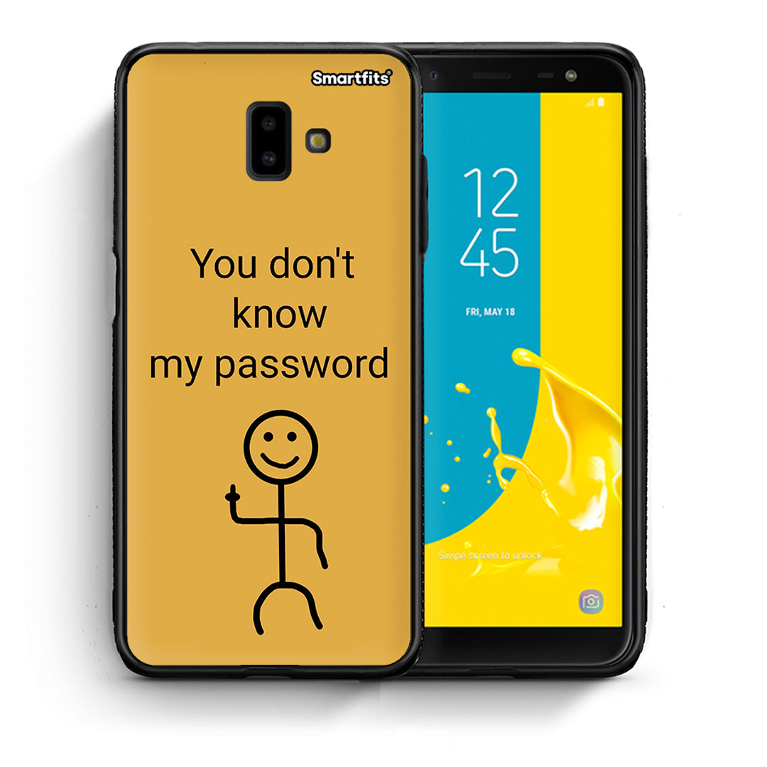 Θήκη Samsung J6+ My Password από τη Smartfits με σχέδιο στο πίσω μέρος και μαύρο περίβλημα | Samsung J6+ My Password case with colorful back and black bezels