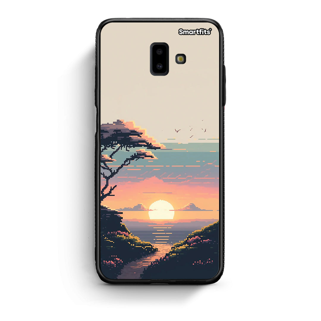 samsung J6+ Pixel Sunset Θήκη από τη Smartfits με σχέδιο στο πίσω μέρος και μαύρο περίβλημα | Smartphone case with colorful back and black bezels by Smartfits